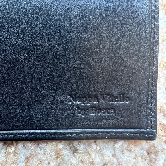 Vintage Napa Vitello By Bosca Black Leather Trifold/ Clutch Wallet - Picture 3 of 3